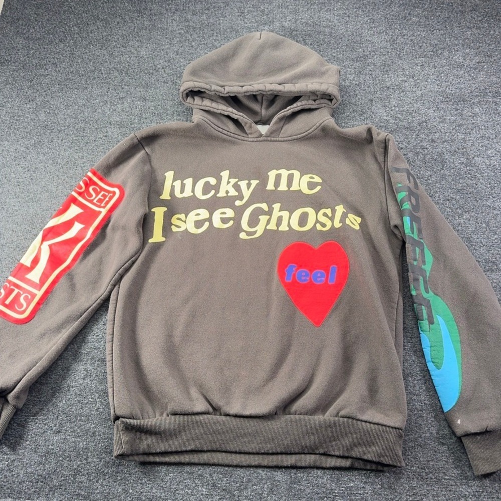 Kanye West Kids See Ghosts Lucky Me I See Ghosts Hoodie Brown Medium